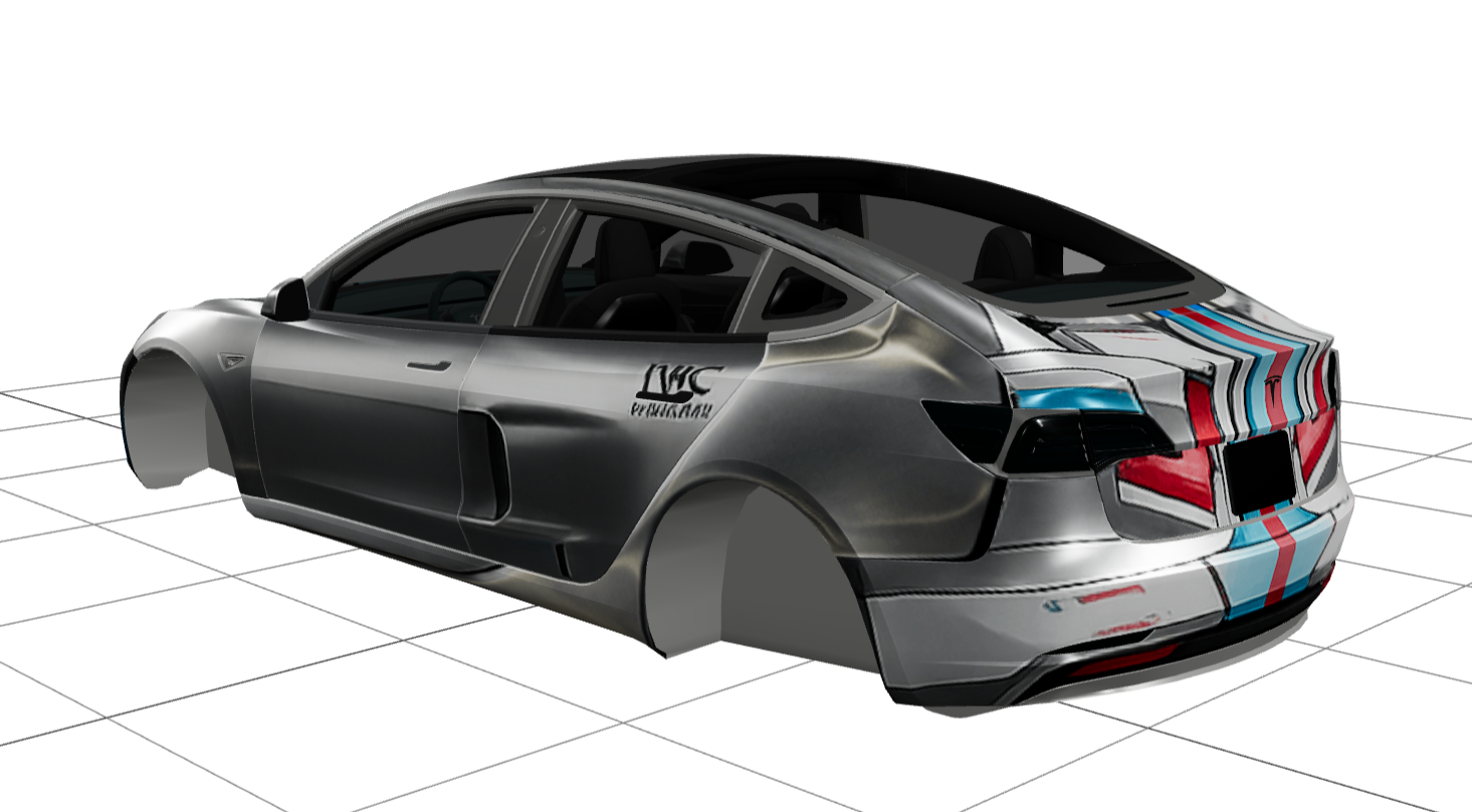 3D效果，AMG银色地狱风，引擎盖字幕修复版 实车效果图 3