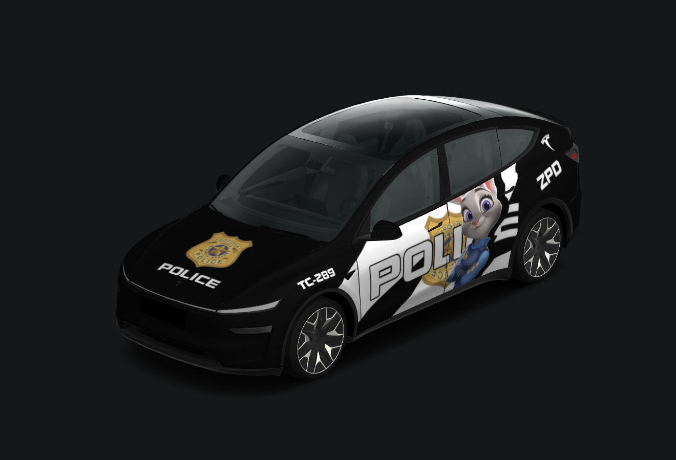 Tesla Model Y L 動物方城市塗裝 - Model Y L 實車效果圖 1
