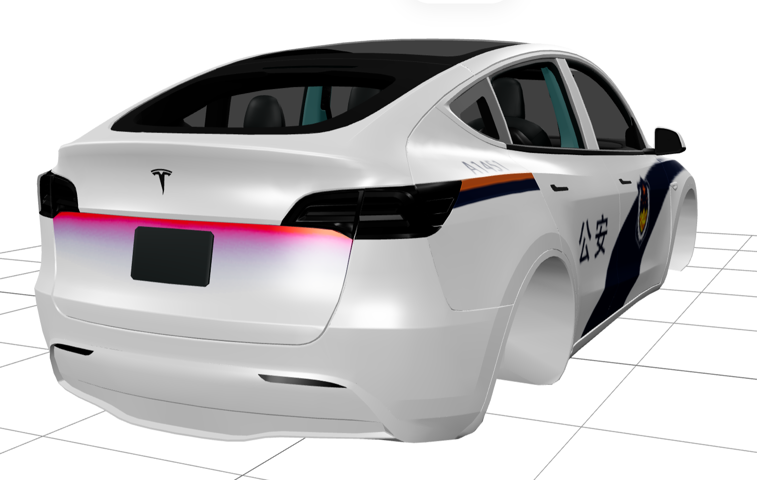 警车带漫反射尾灯 实车效果图 2