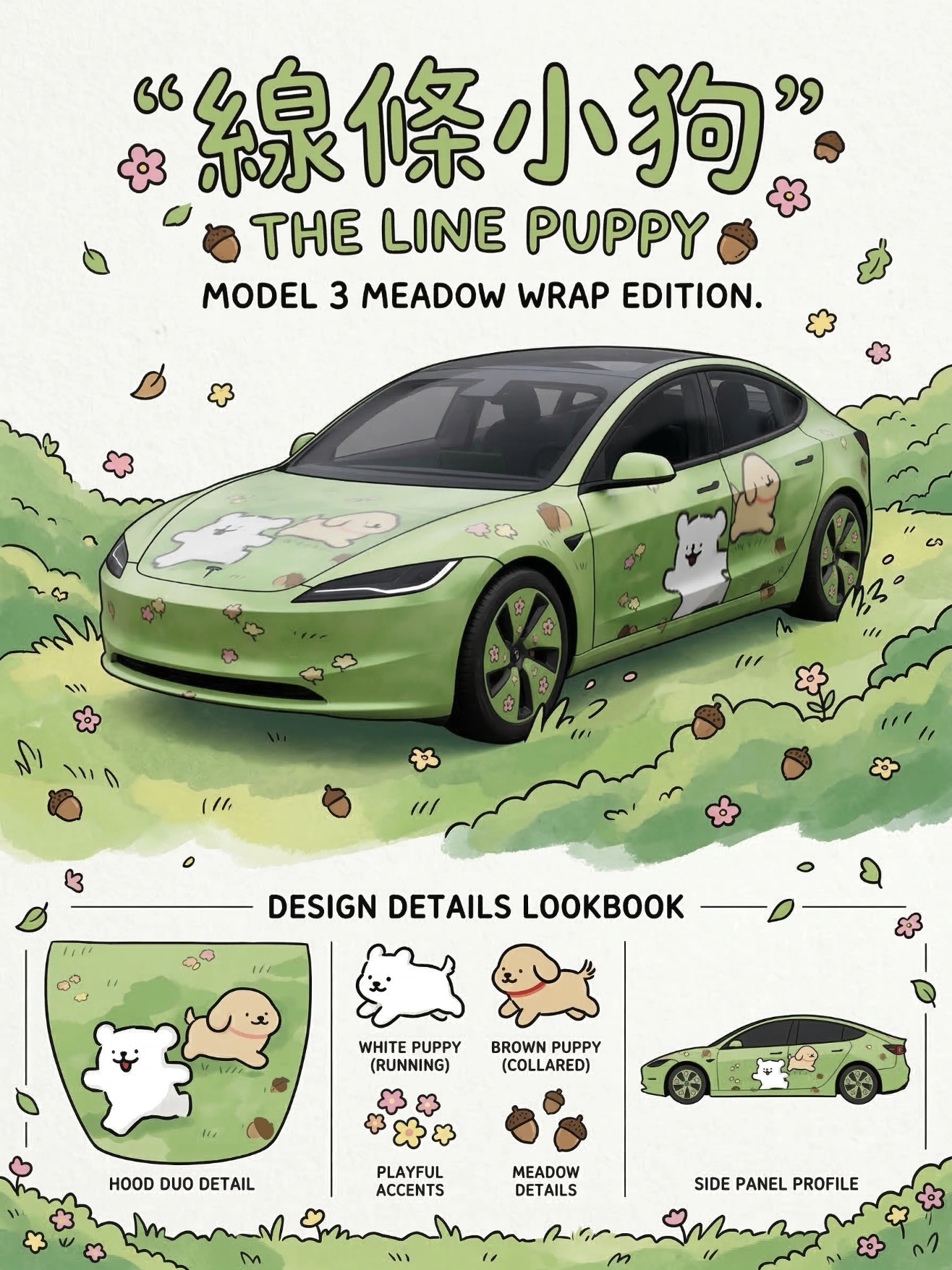 线条小狗 优质涂装 实车效果图 1