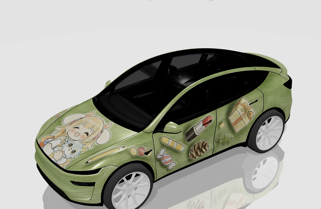 小女孩和狗-可爱版-modely 焕新版 实车效果图 1