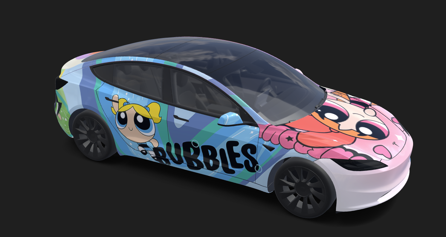 Powerpuff Girls – dreifarbiges Figuren-Thema – Fahrzeugfoto 3