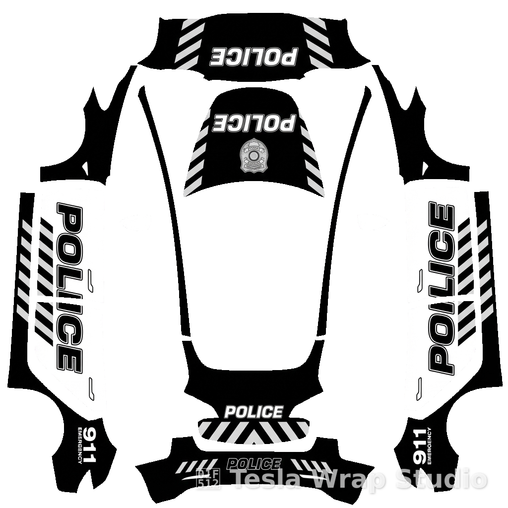 警车车身贴膜设计 Model 3