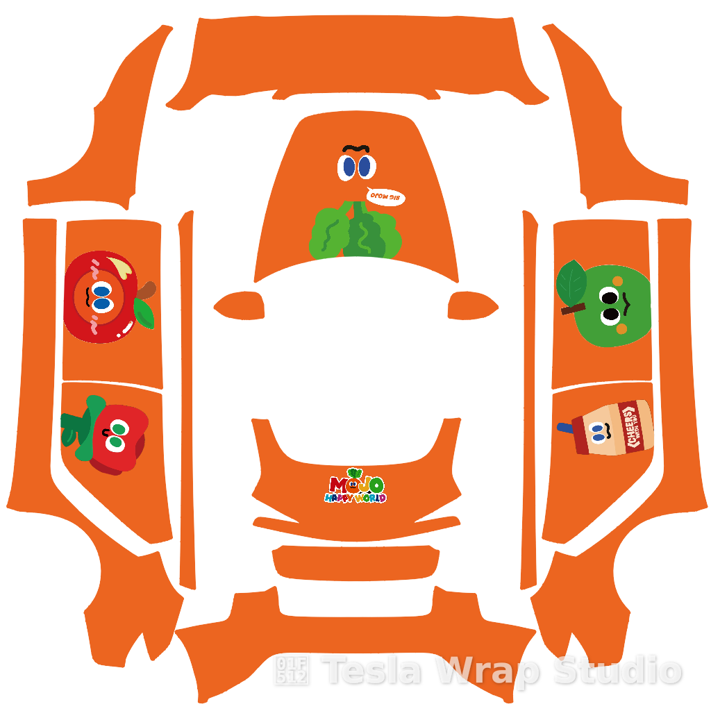 橙色特斯拉卜卜皮肤 焕新Model 3