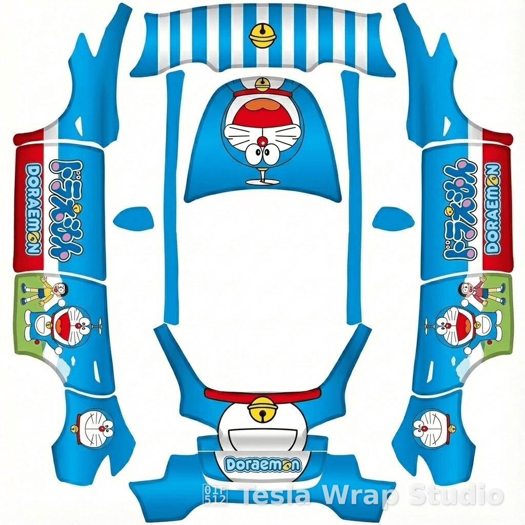 哆啦A梦 Model Y - Model Y 特斯拉喷漆车间模板