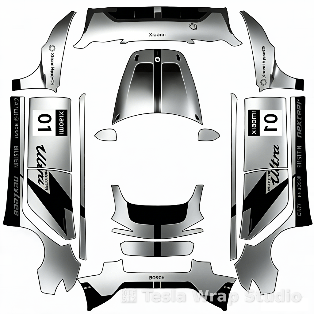 小米Ultra银色渐变 - Model 3 (2024+) Standard & Premium 特斯拉喷漆车间模板