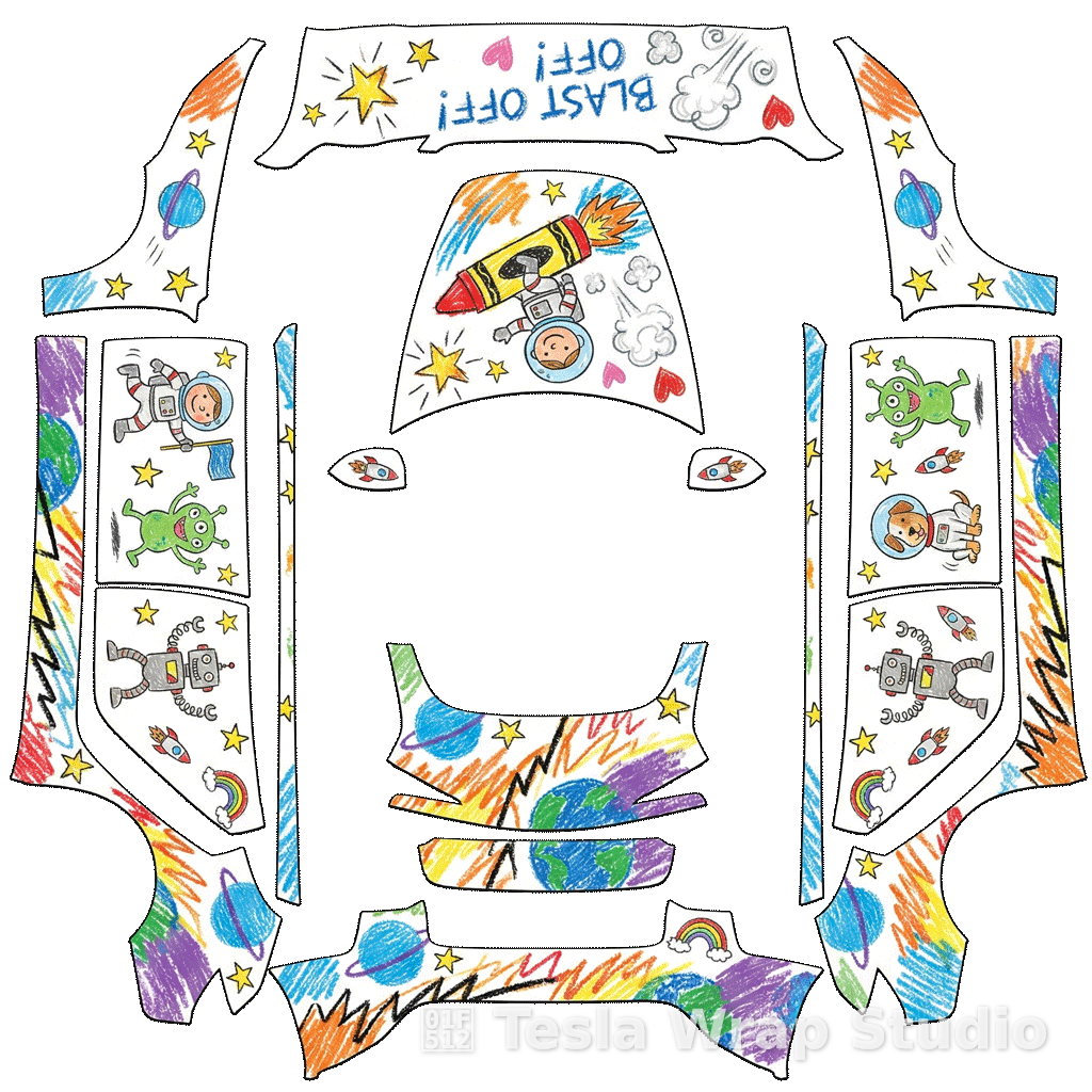 涂鸦 - Model 3 (2024+) Standard & Premium 特斯拉喷漆车间模板