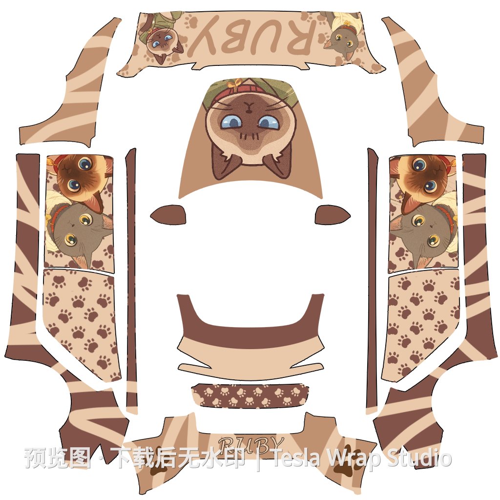 暹罗猫蓝猫涂装