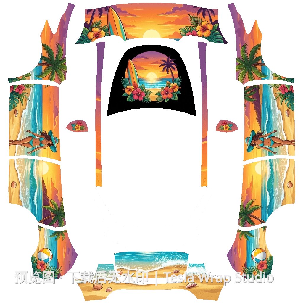 Model Y 含有比基尼美女的涂装