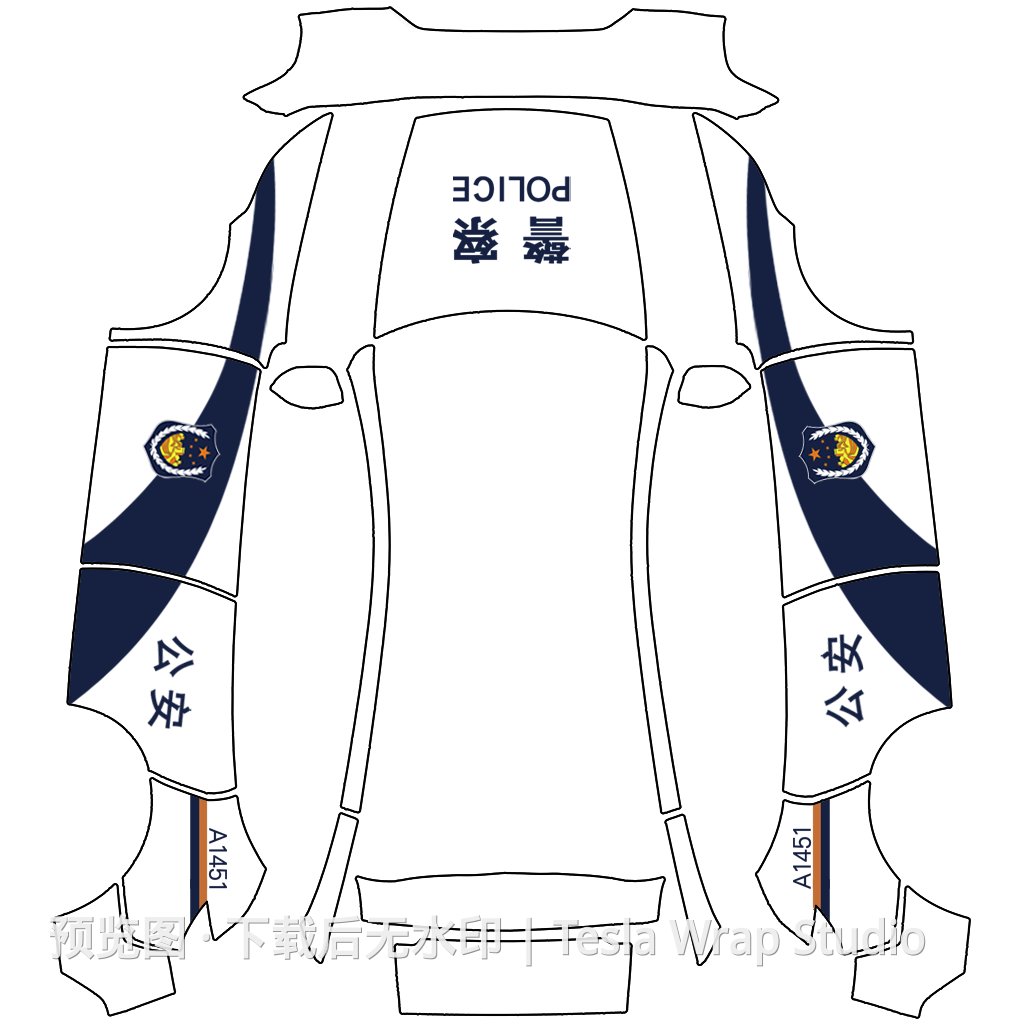 警车 - Model Y (2025+) Standard 特斯拉喷漆车间模板