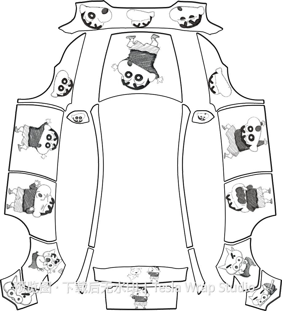 蜡笔小新 - Model Y (2025+) Standard 特斯拉喷漆车间模板