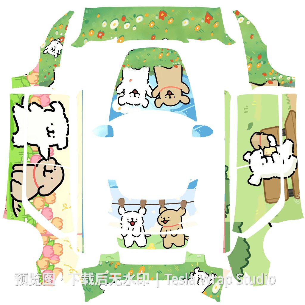 线条小狗-春日游