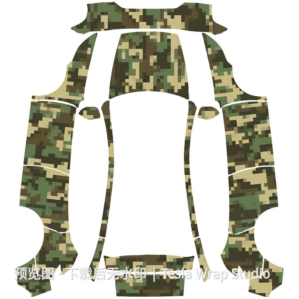 迷彩 - Model Y (2025+) Standard 特斯拉喷漆车间模板