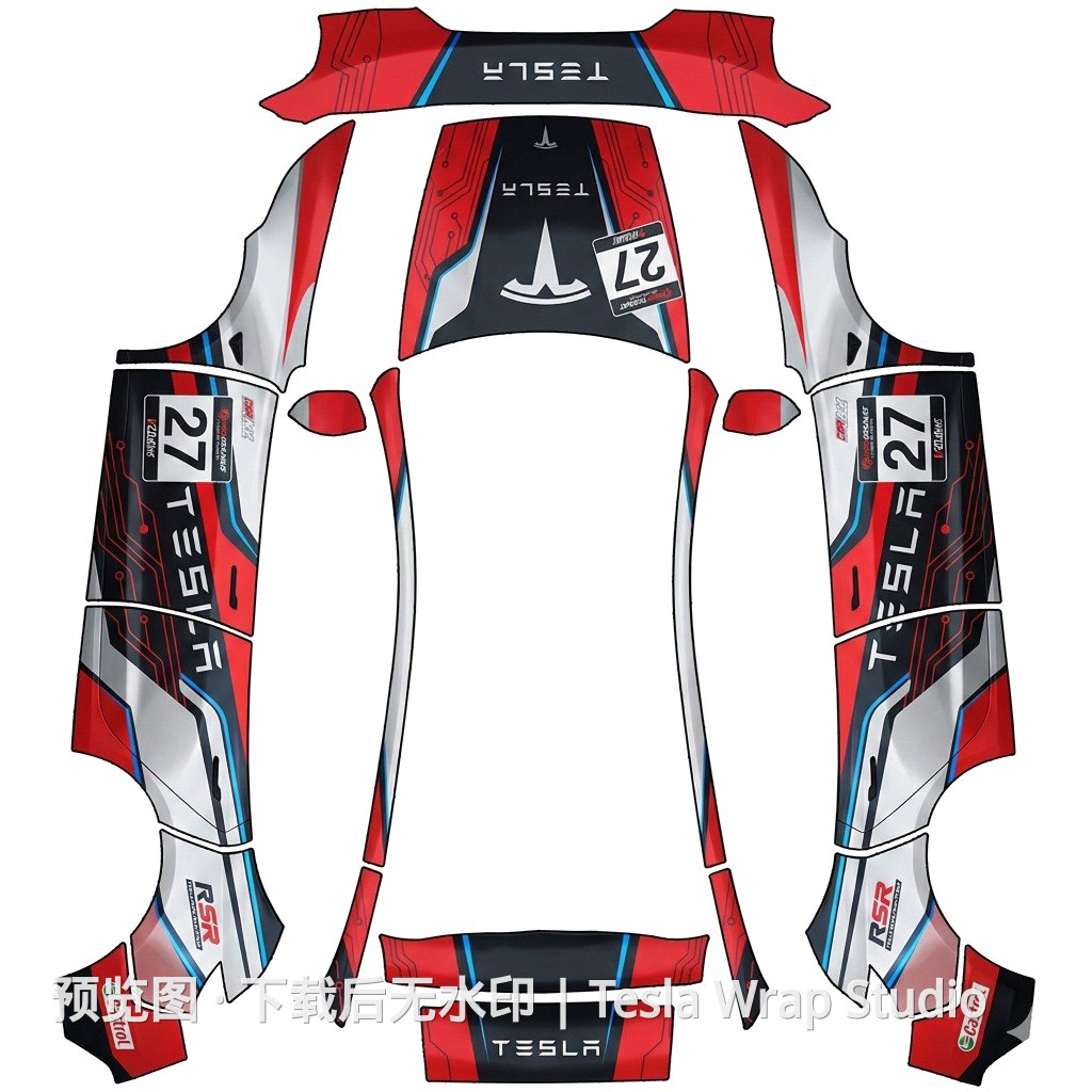 精品赛车皮肤 - Model Y (2025+) Standard 特斯拉喷漆车间模板