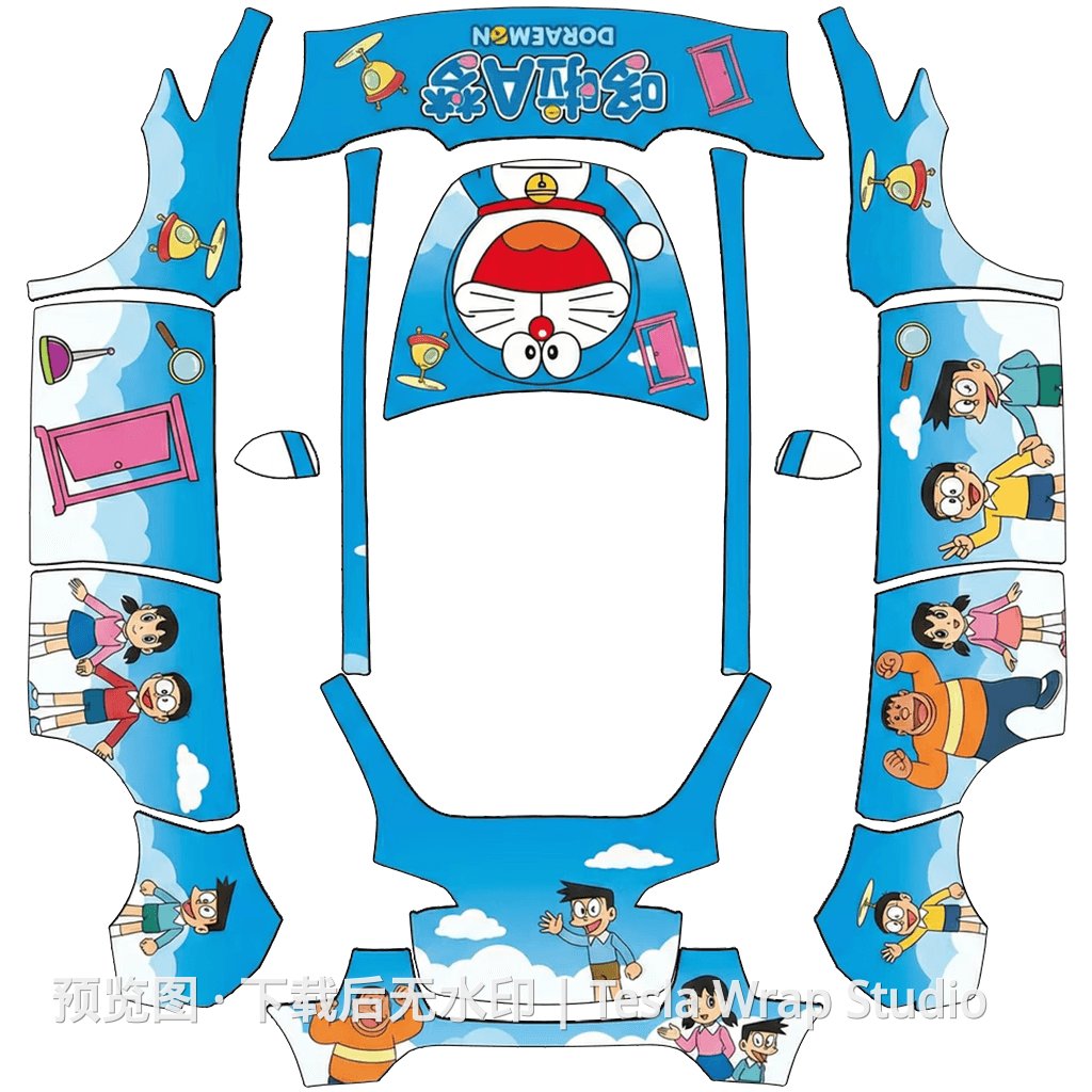 哆啦A梦 - Model Y 特斯拉喷漆车间模板