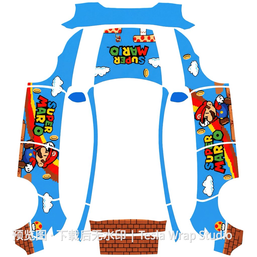 马里奥精品皮肤 - Model Y (2025+) Standard 特斯拉喷漆车间模板