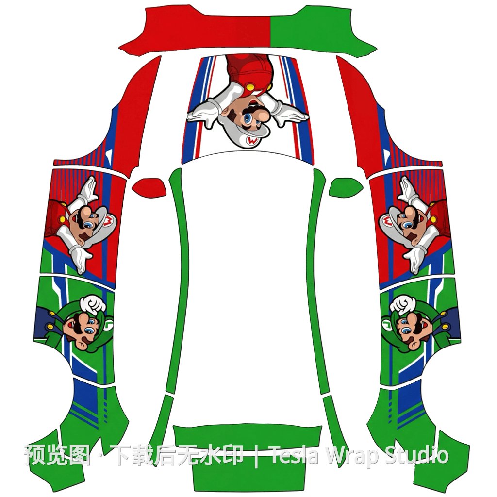 马里奥精品皮肤 - Model Y (2025+) Standard 特斯拉喷漆车间模板