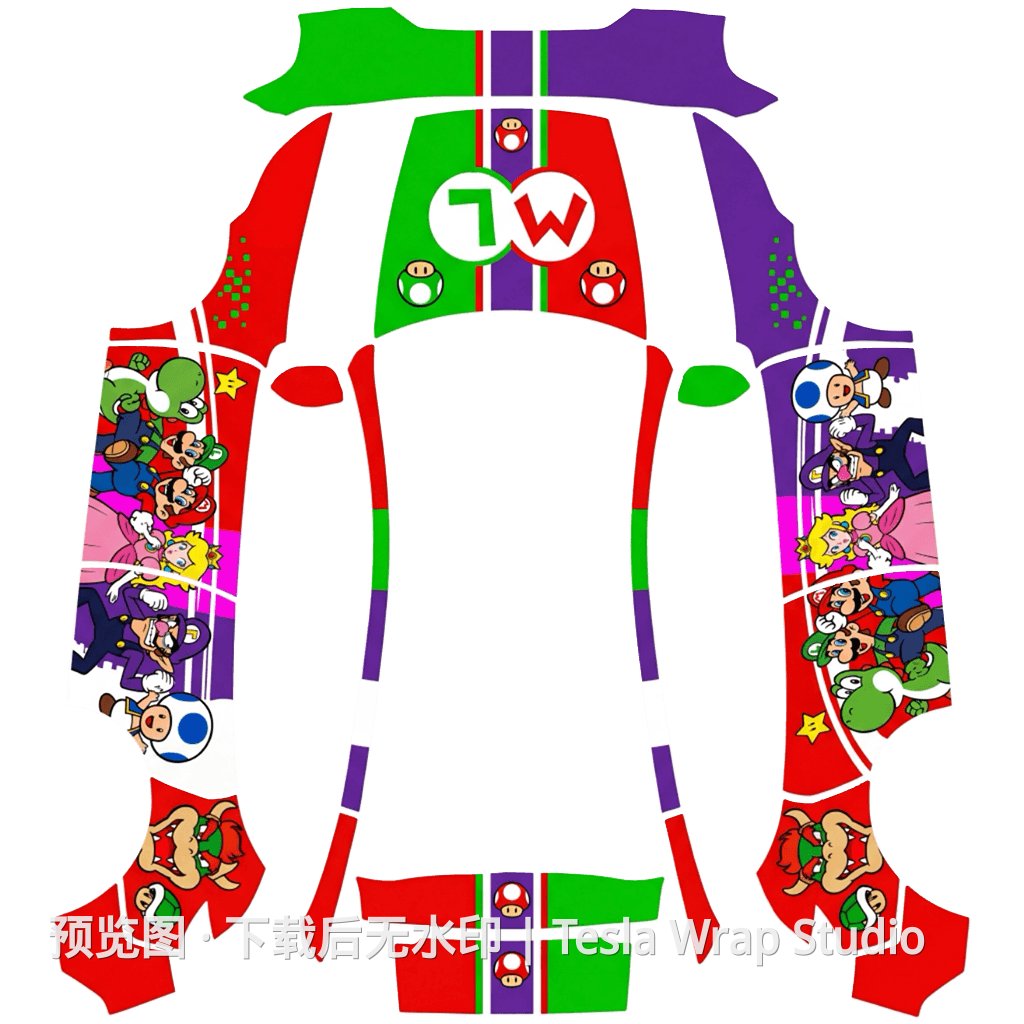 马里奥精品皮肤 - Model Y (2025+) Standard 特斯拉喷漆车间模板