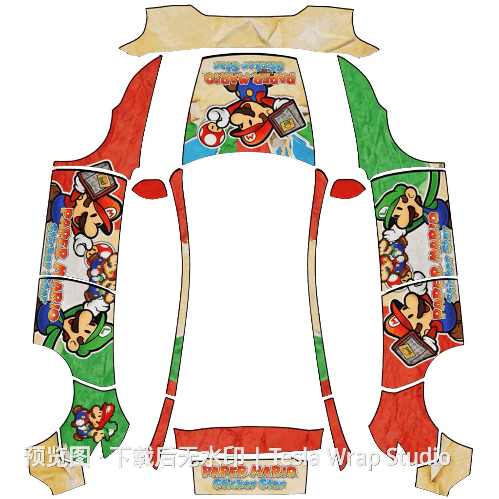 马里奥精品皮肤 - Model Y (2025+) Standard 特斯拉喷漆车间模板