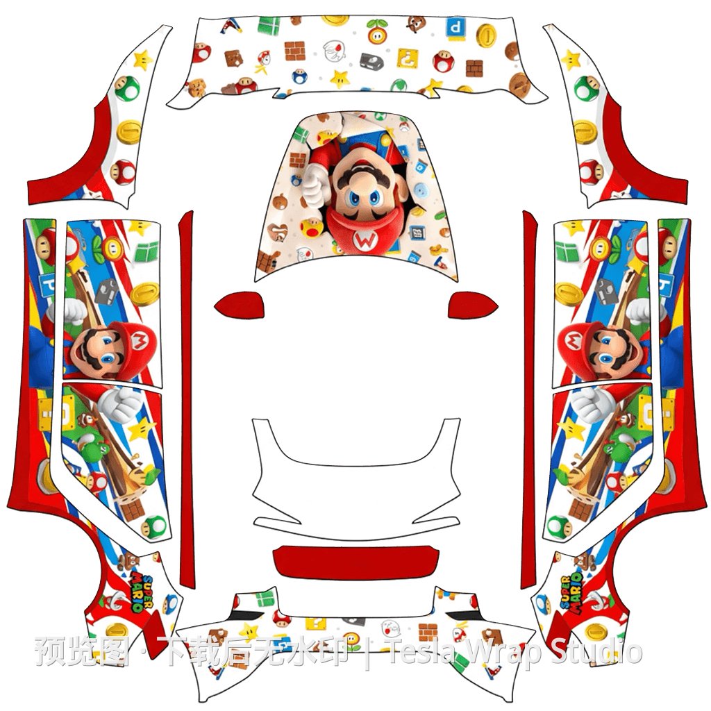 焕新3马里奥 - Model 3 (2024+) Standard & Premium 特斯拉喷漆车间模板