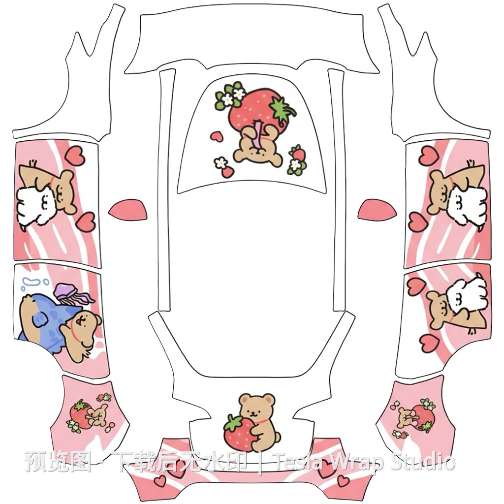 线条小狗 - Model Y 特斯拉喷漆车间模板