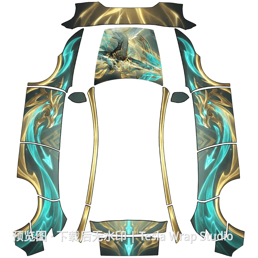 王者荣耀 后羿-神树通天 - Model Y (2025+) Standard 特斯拉喷漆车间模板