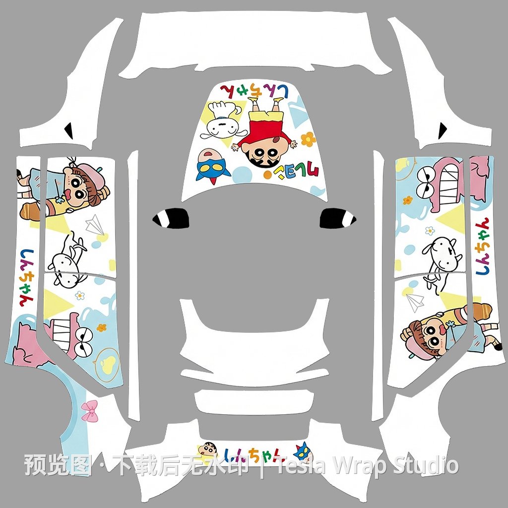 蜡笔小新 - Model 3 (2024+) Standard & Premium 特斯拉喷漆车间模板