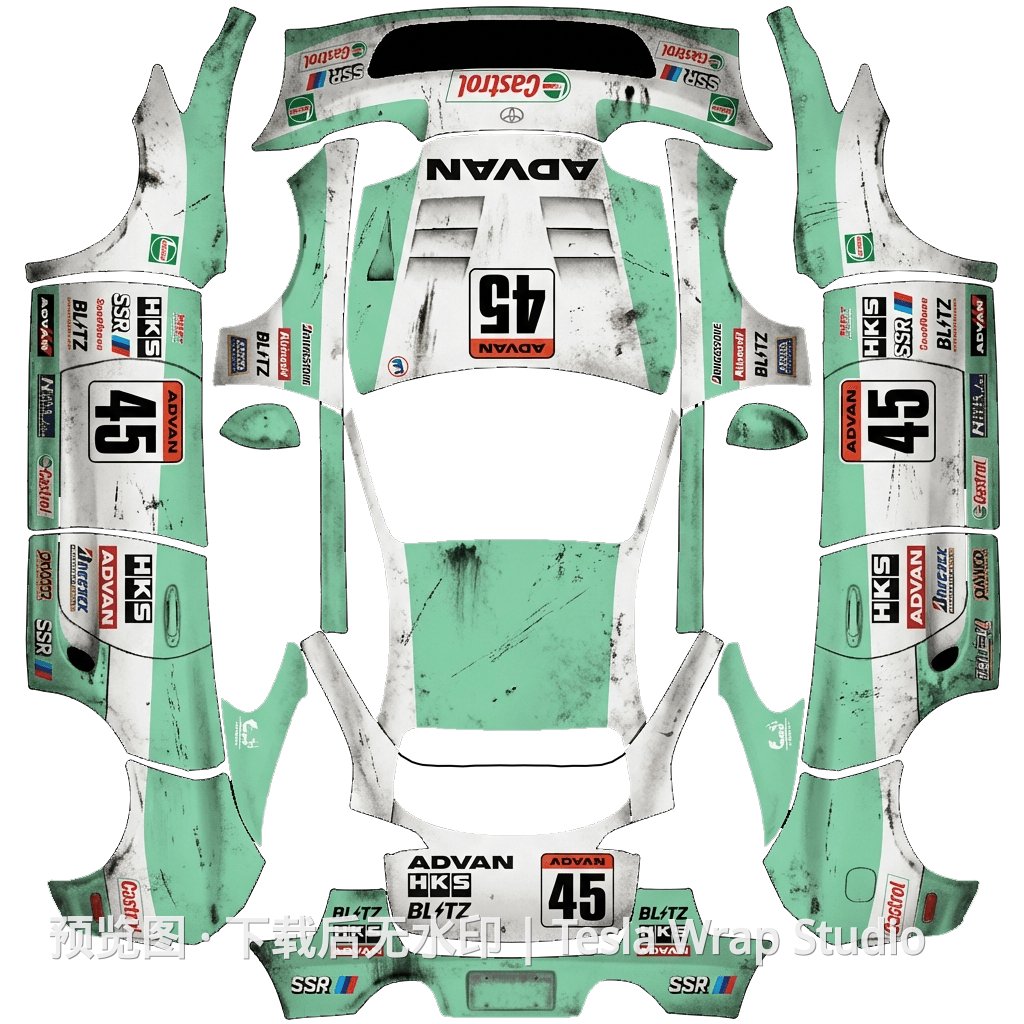 JGTC retro racing livery - Model Y 特斯拉喷漆车间模板