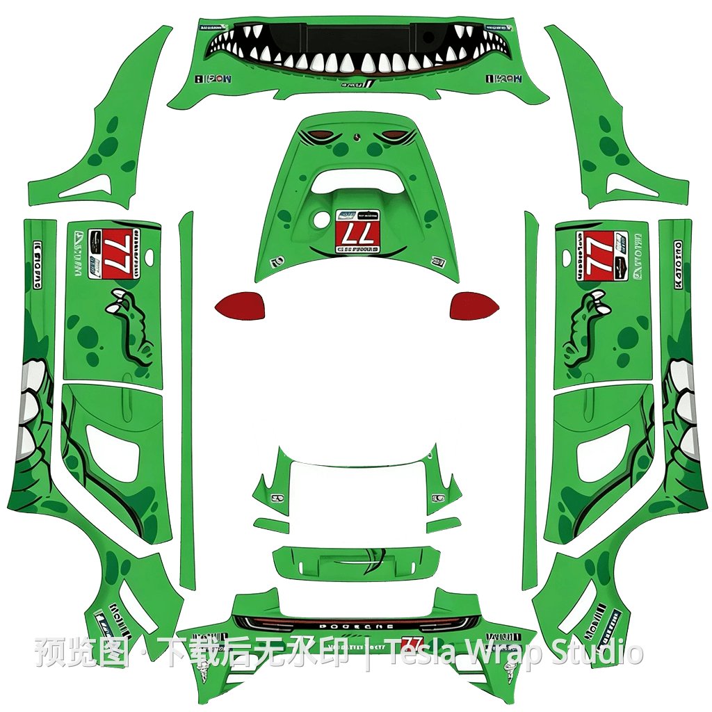 保时捷系列涂装 - Model 3 (2024+) Standard & Premium 特斯拉喷漆车间模板