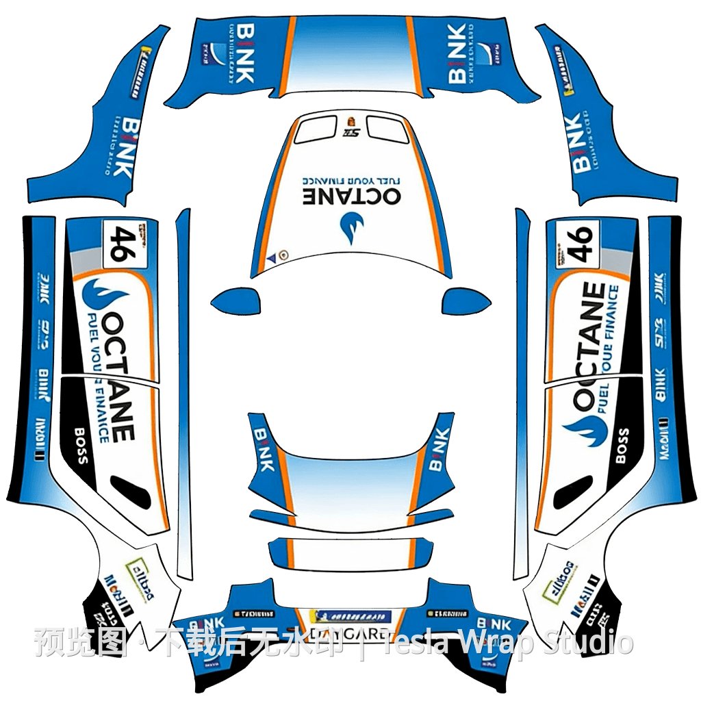 保时捷系列涂装 - Model 3 (2024+) Standard & Premium 特斯拉喷漆车间模板