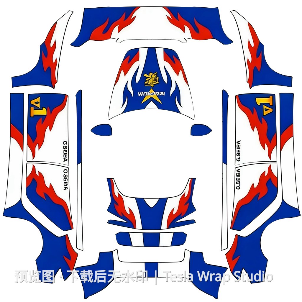 四驱小子系列涂装 - Model 3 (2024+) Standard & Premium 特斯拉喷漆车间模板