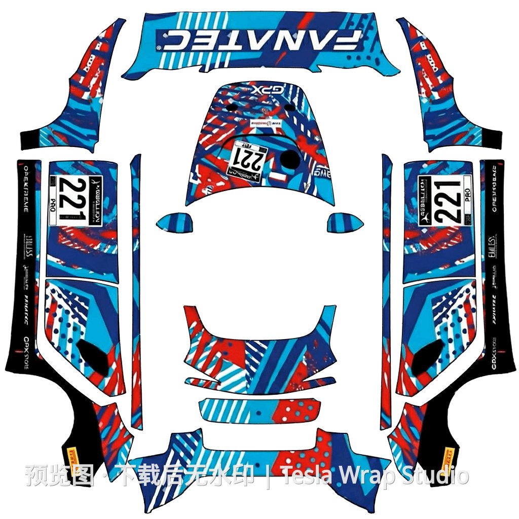 保时捷系列涂装 - Model 3 (2024+) Standard & Premium 特斯拉喷漆车间模板