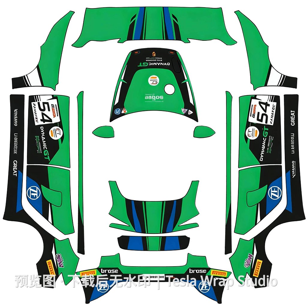 保时捷系列涂装 - Model 3 (2024+) Standard & Premium 特斯拉喷漆车间模板