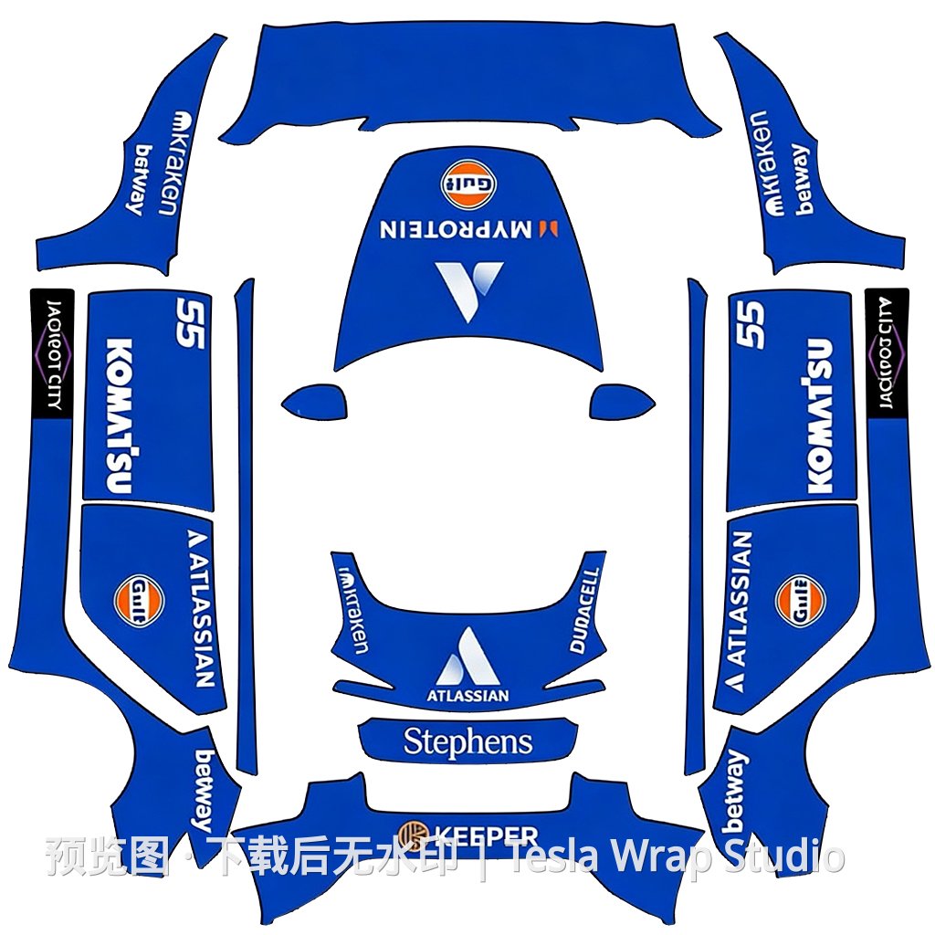 经典赛车涂装 - Model 3 (2024+) Standard & Premium 特斯拉喷漆车间模板