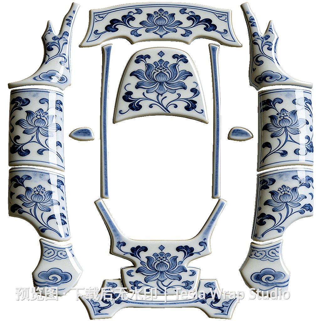 青花缠枝莲陶瓷质感