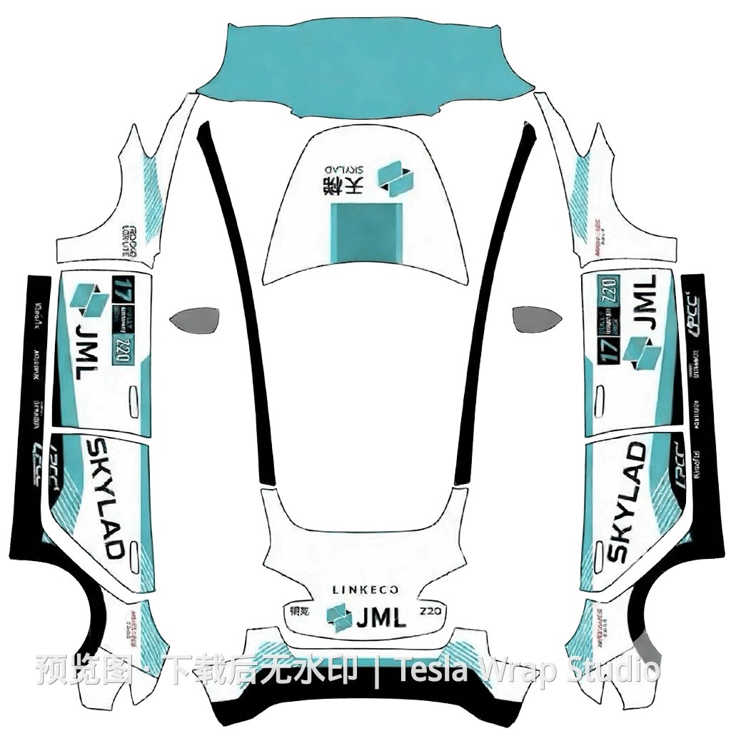 天梯 领克Z20赛车涂装 - Model 3 特斯拉喷漆车间模板