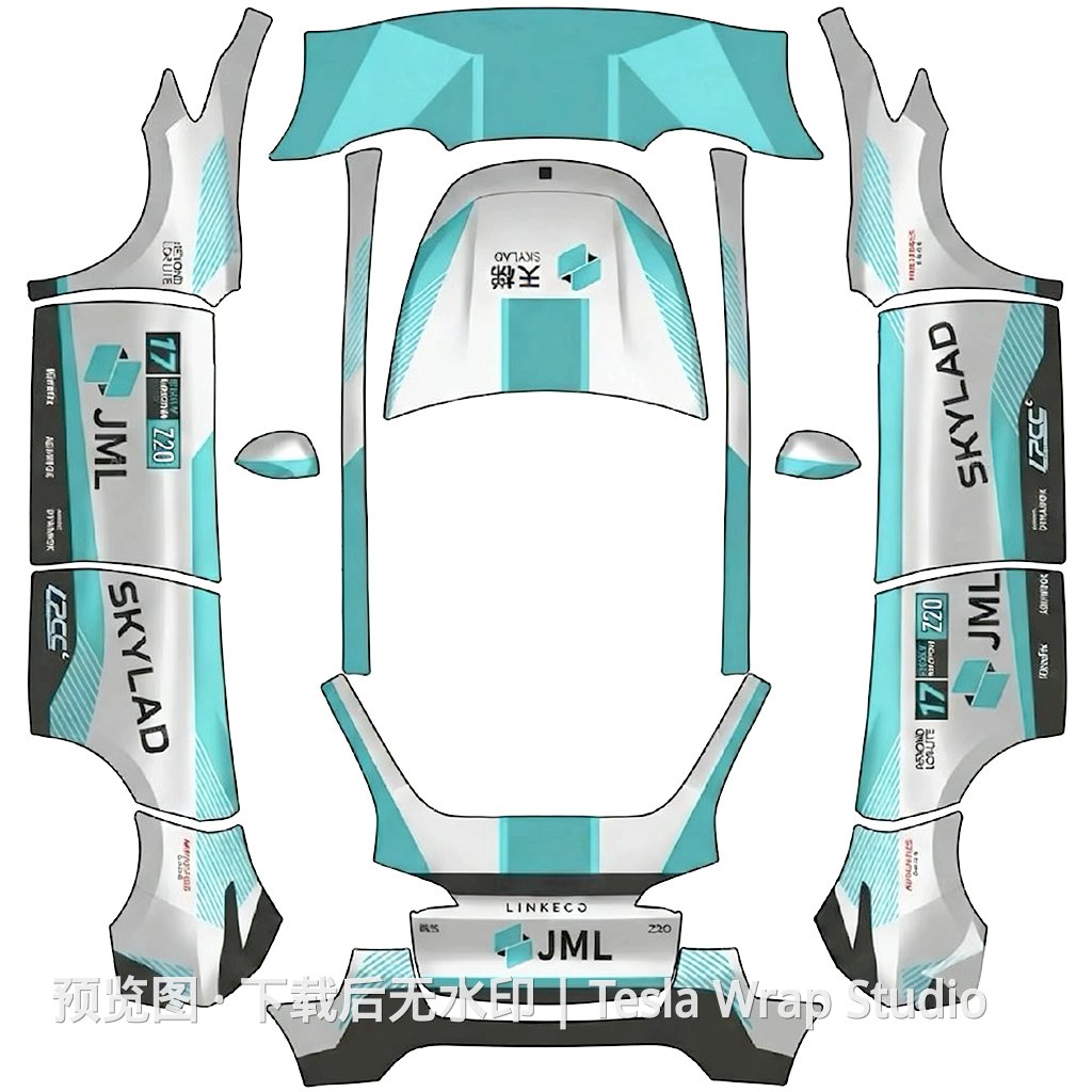 天梯 领克Z20赛车涂装 - Model Y 特斯拉喷漆车间模板