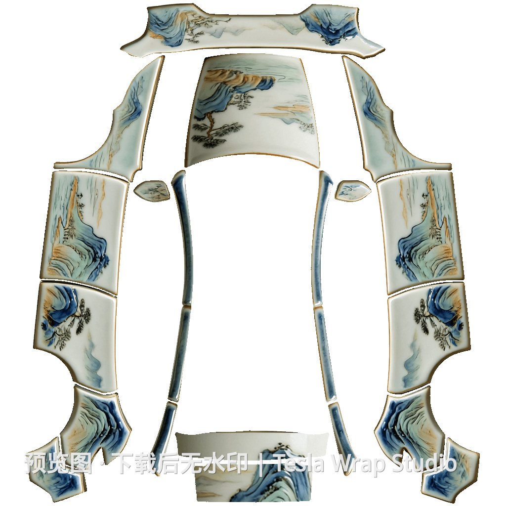 千里江山图-陶瓷 - Model Y (2025+) Premium 特斯拉喷漆车间模板