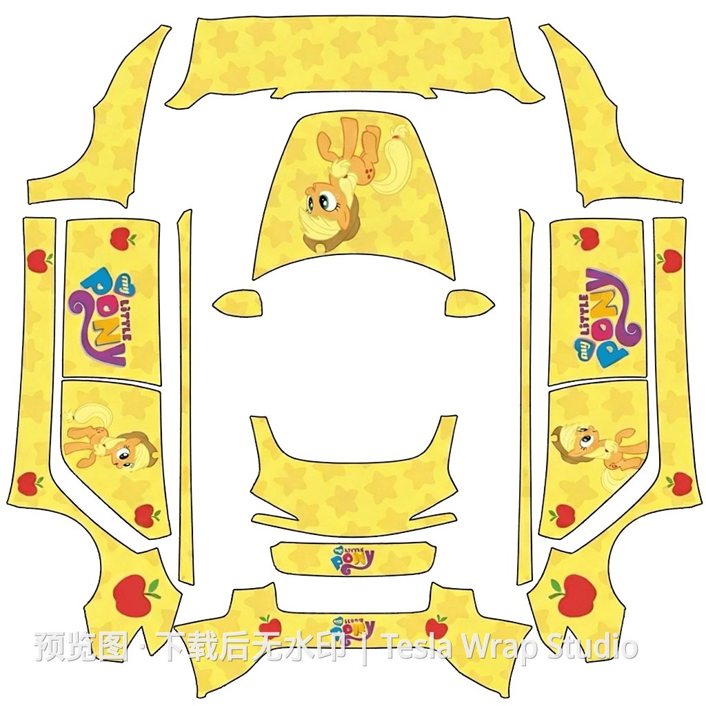 小马宝莉魔法 - Model 3 (2024+) Standard & Premium 特斯拉喷漆车间模板