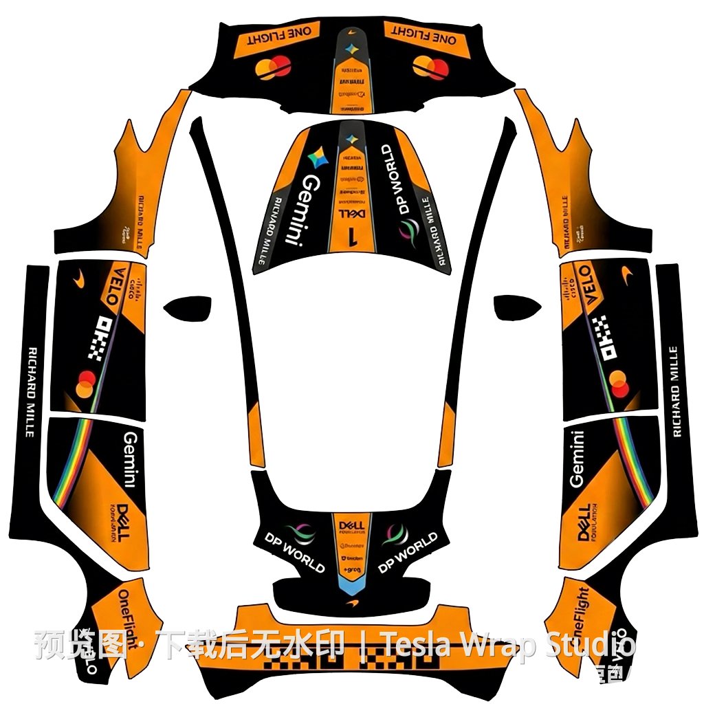 迈凯轮MCL40皮肤 - Model 3 特斯拉喷漆车间模板