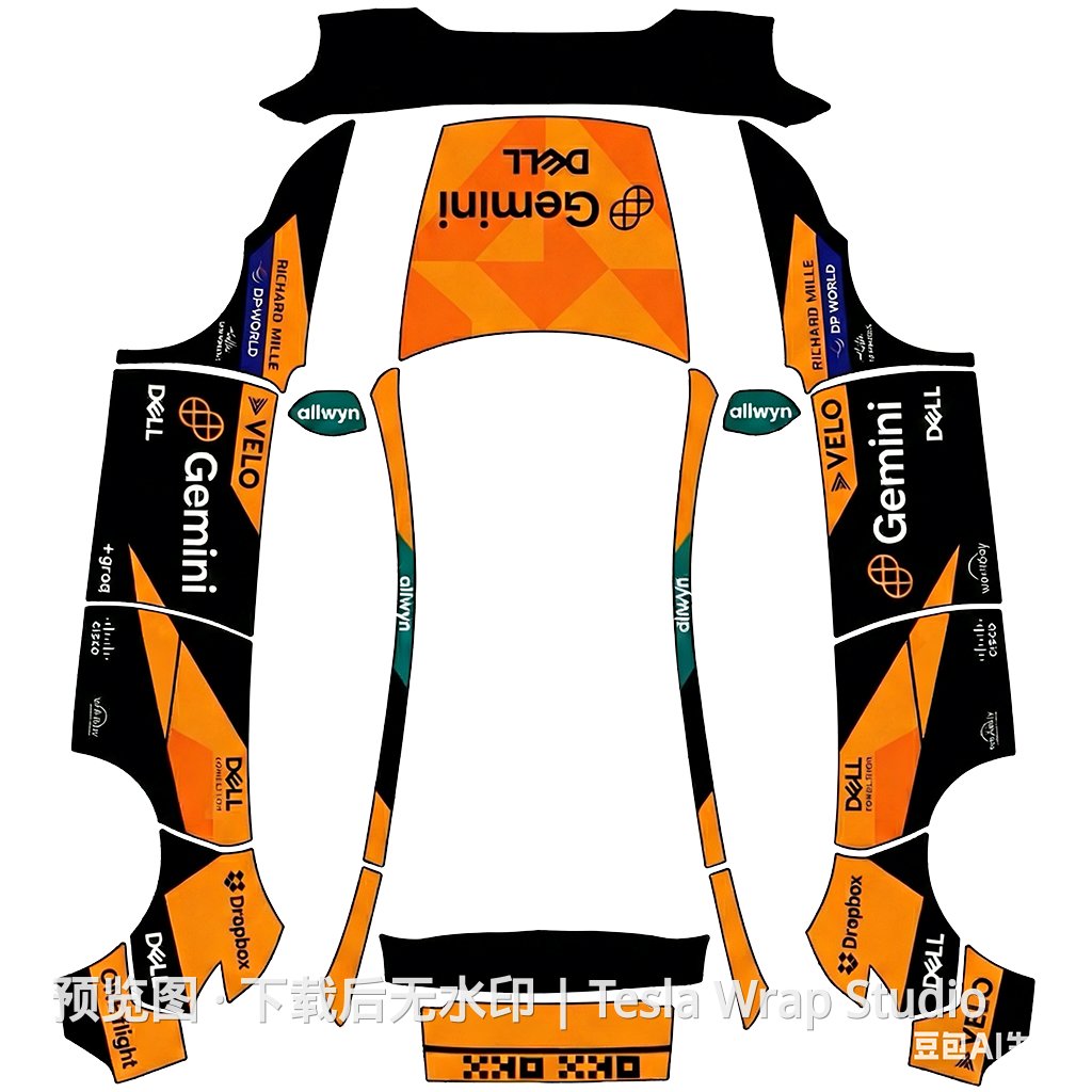 迈凯轮MCL40皮肤 - Model Y (2025+) Standard 特斯拉喷漆车间模板