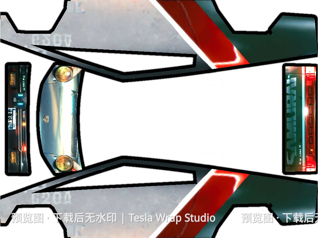 1977年的保时捷911 Turbo 涂装 - Cybertruck 特斯拉喷漆车间模板