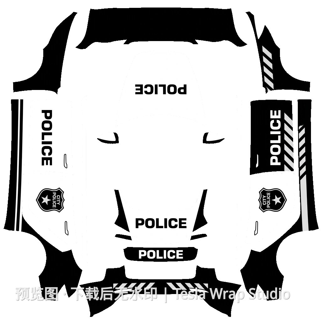 警车系列 - Model 3 (2024+) Standard & Premium 特斯拉喷漆车间模板