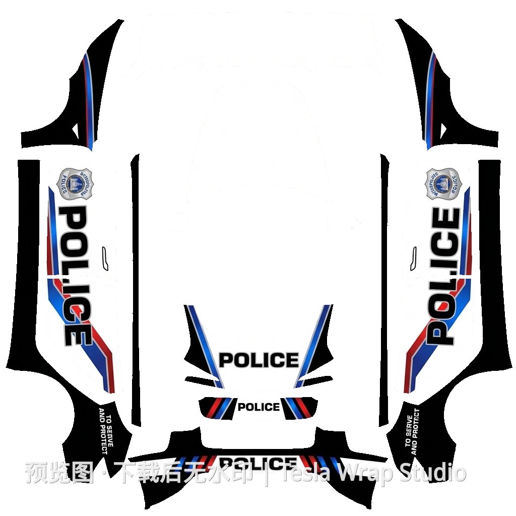 警车系列 - Model 3 (2024+) Standard & Premium 特斯拉喷漆车间模板