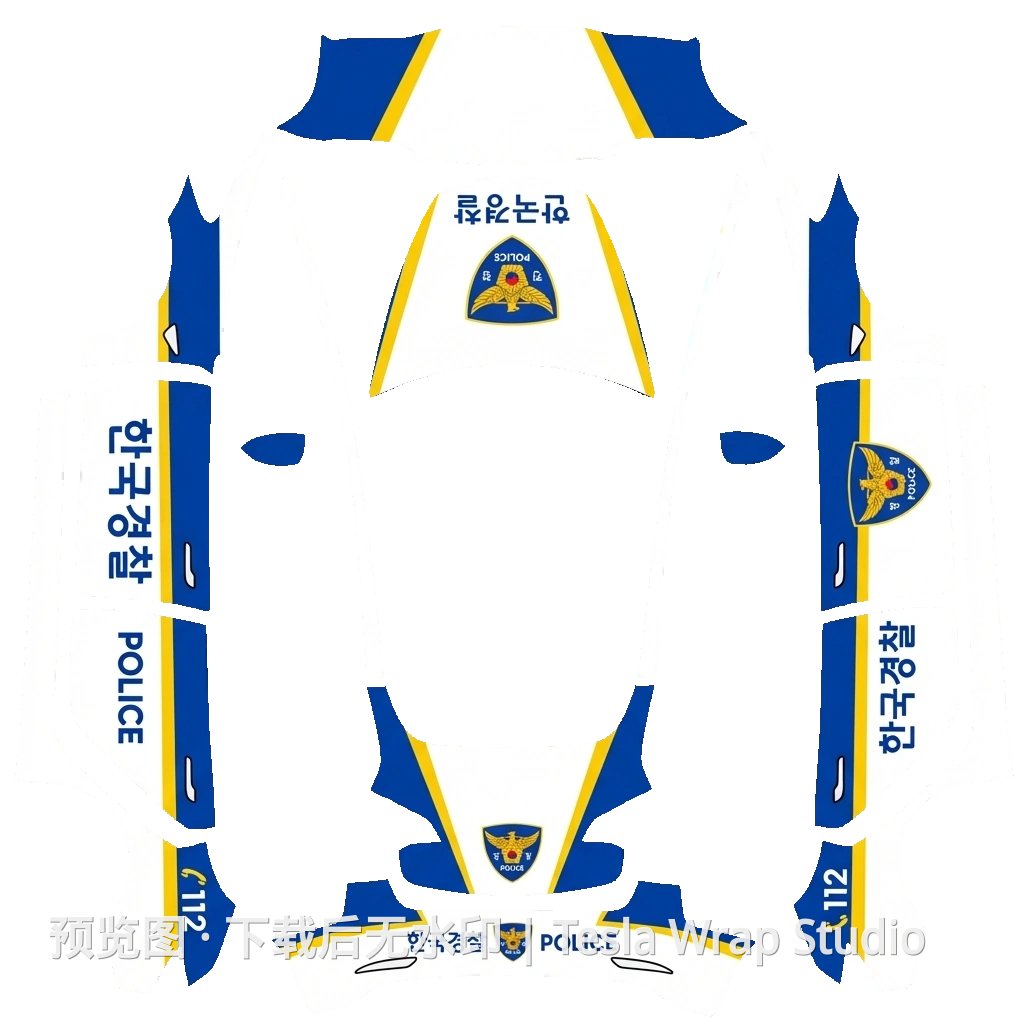 警车系列 - Model 3 特斯拉喷漆车间模板