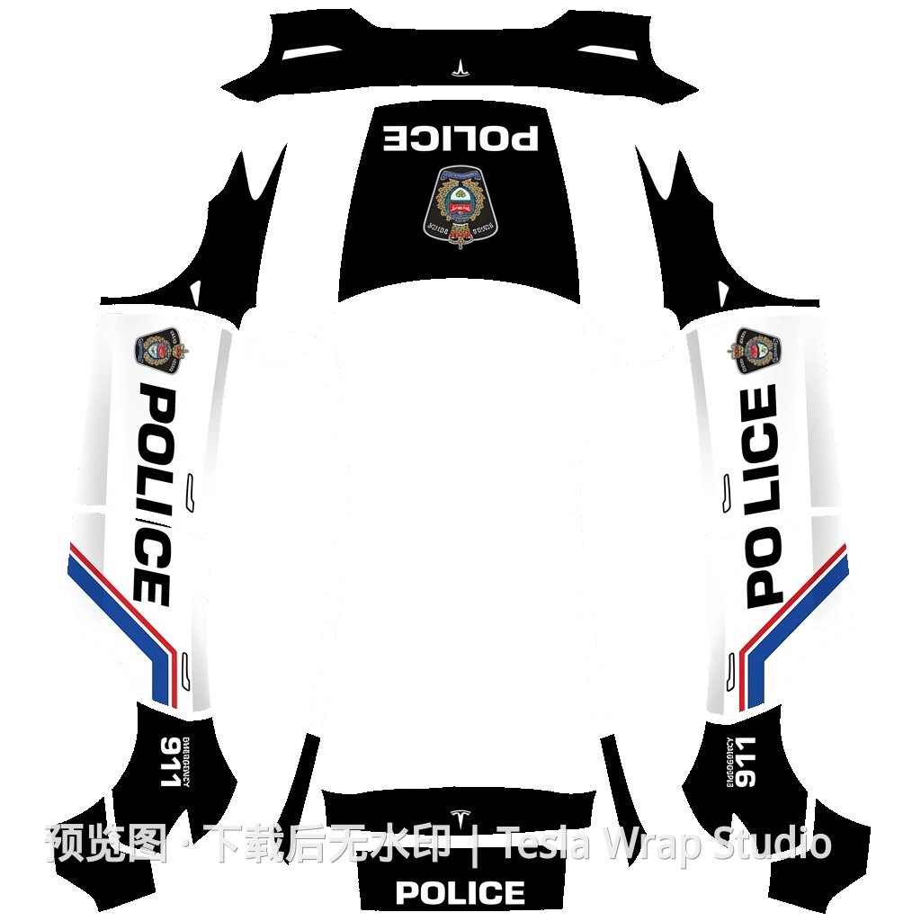 警车系列 - Model Y (2025+) Standard 特斯拉喷漆车间模板