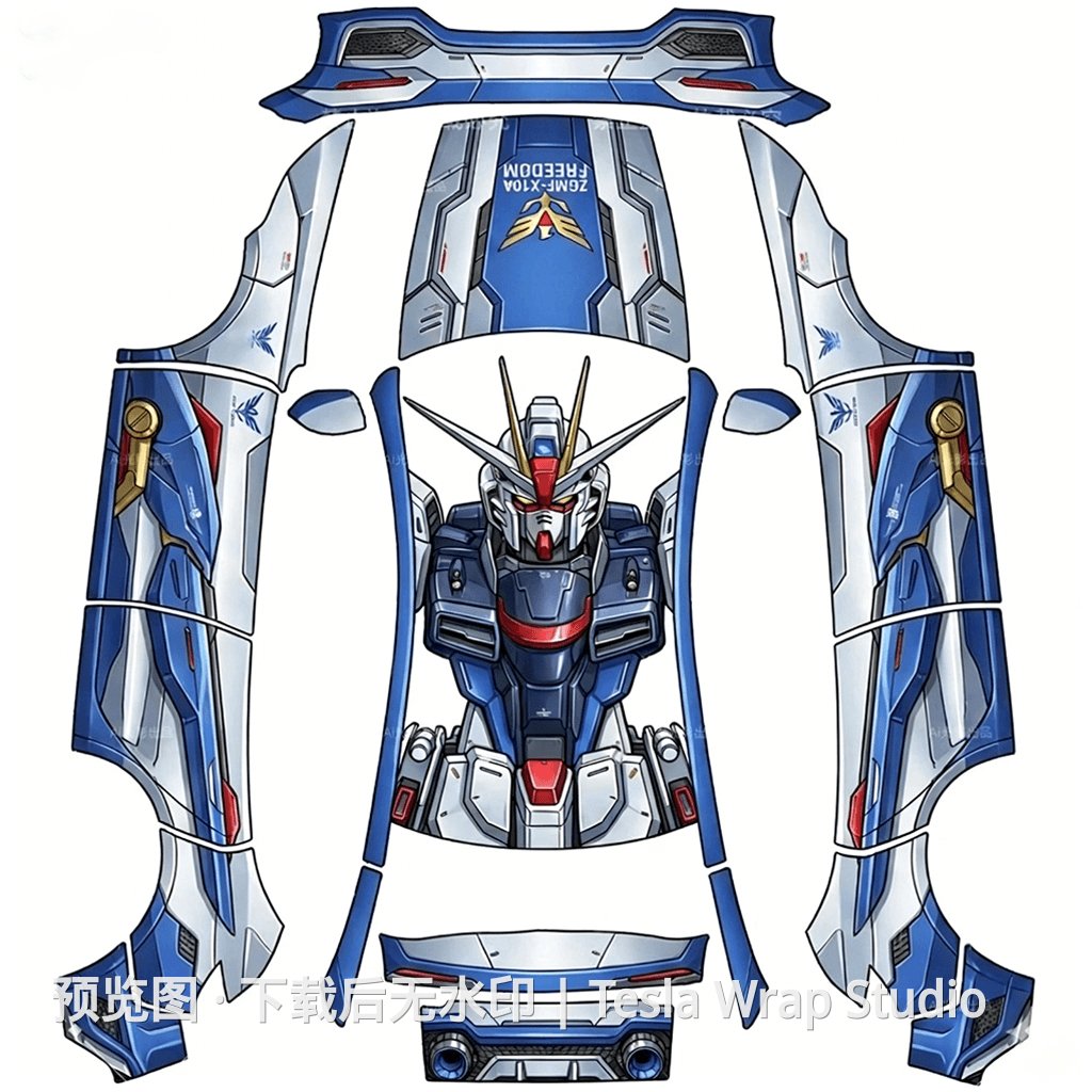 高达Seed机甲风系列涂装 - Model Y (2025+) Standard 特斯拉喷漆车间模板