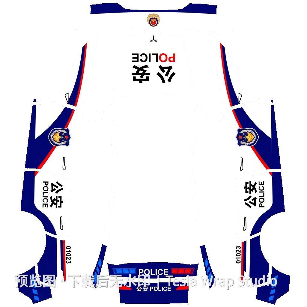 警车系列 - Model Y (2025+) Standard 特斯拉喷漆车间模板