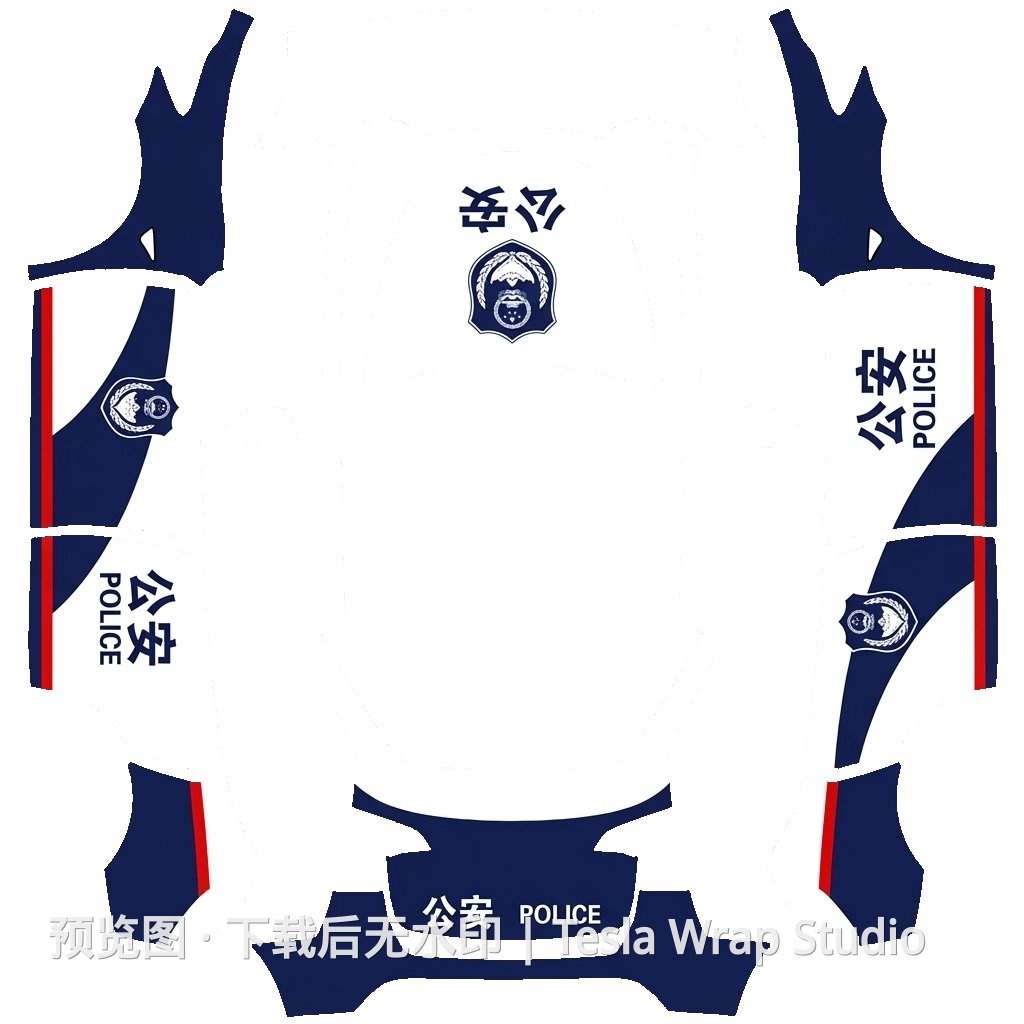 警车系列 - Model Y 特斯拉喷漆车间模板