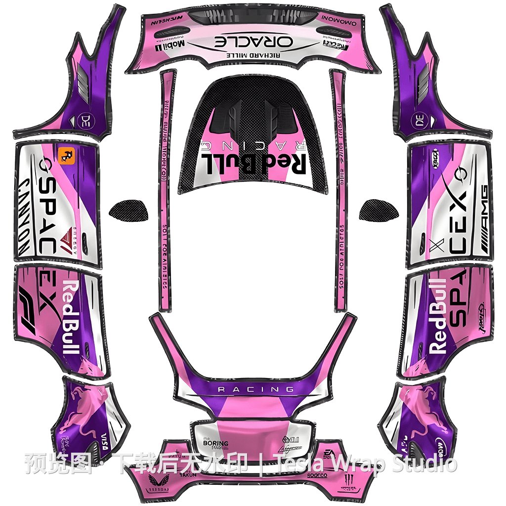 梅赛德斯-AMG GT3赛车 - Model Y 特斯拉喷漆车间模板